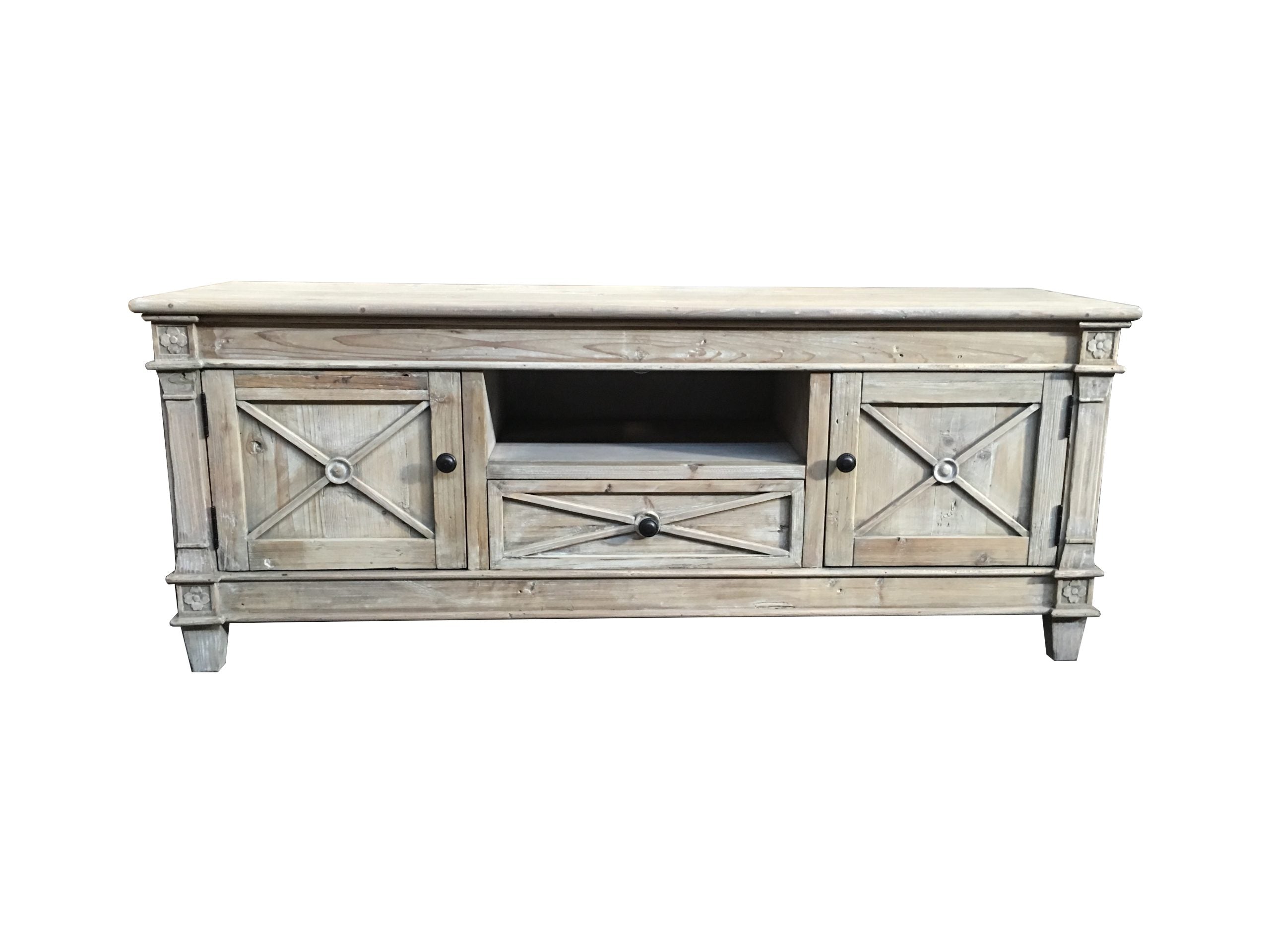 MF Provins Recycled Timber 2 Door 1 Drawer Entertainment Unit