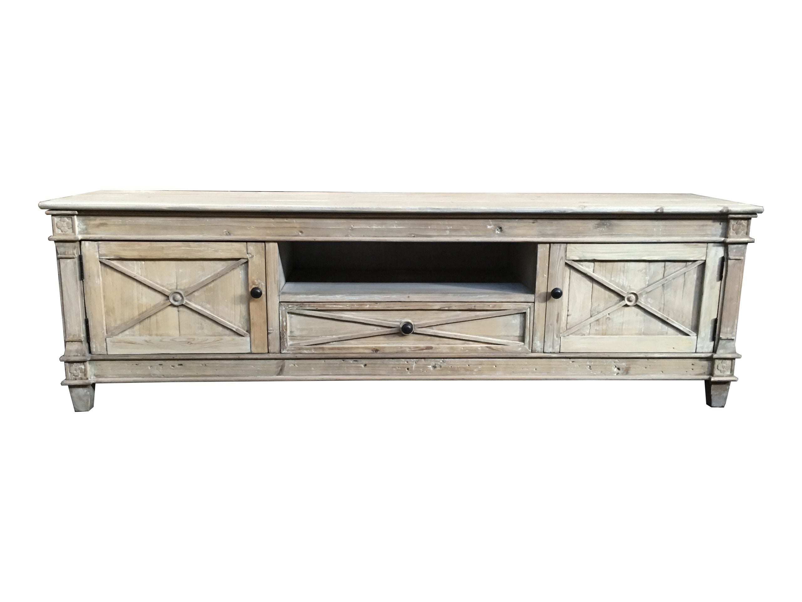 MF Provins Recycled Timber 2 Door 1 Drawer Entertainment Unit
