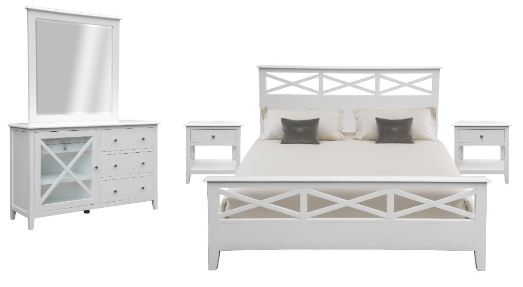 VI Hampton K,Q,D Beds 4PC Dresser & Mirror, Bedsides - Kit