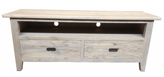 MF  Hampton Solid Timber 2 drawer Entertainment Unit