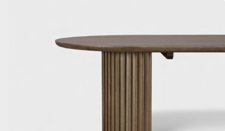 MD Hobart Solid Timber 2.1 Meter D End Dining Table