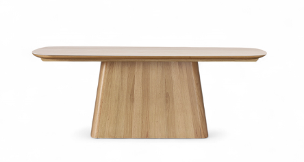 MD Elegant Solid Timber Base Natural Stone Top 2.1 Meter Dining Table