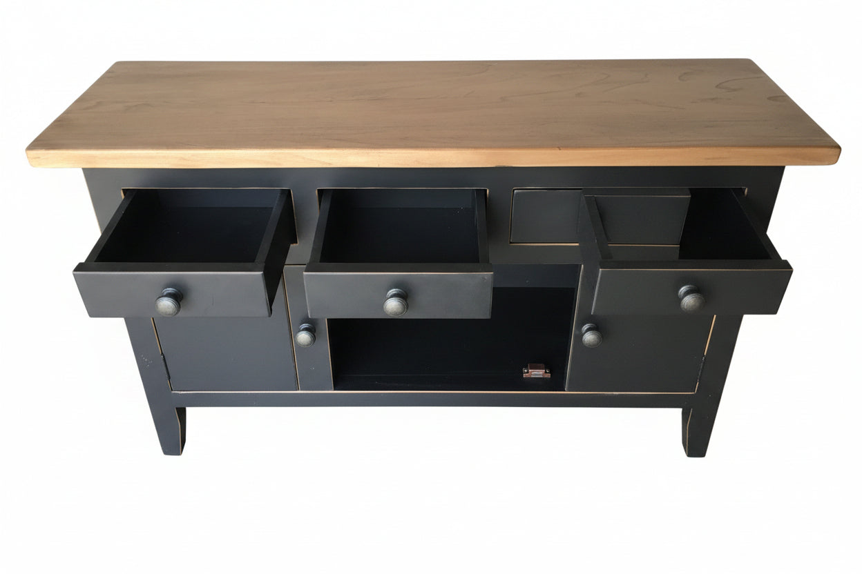 MF Rudolph Recycled Timber 5 Drawer 6 Door Hall Table
