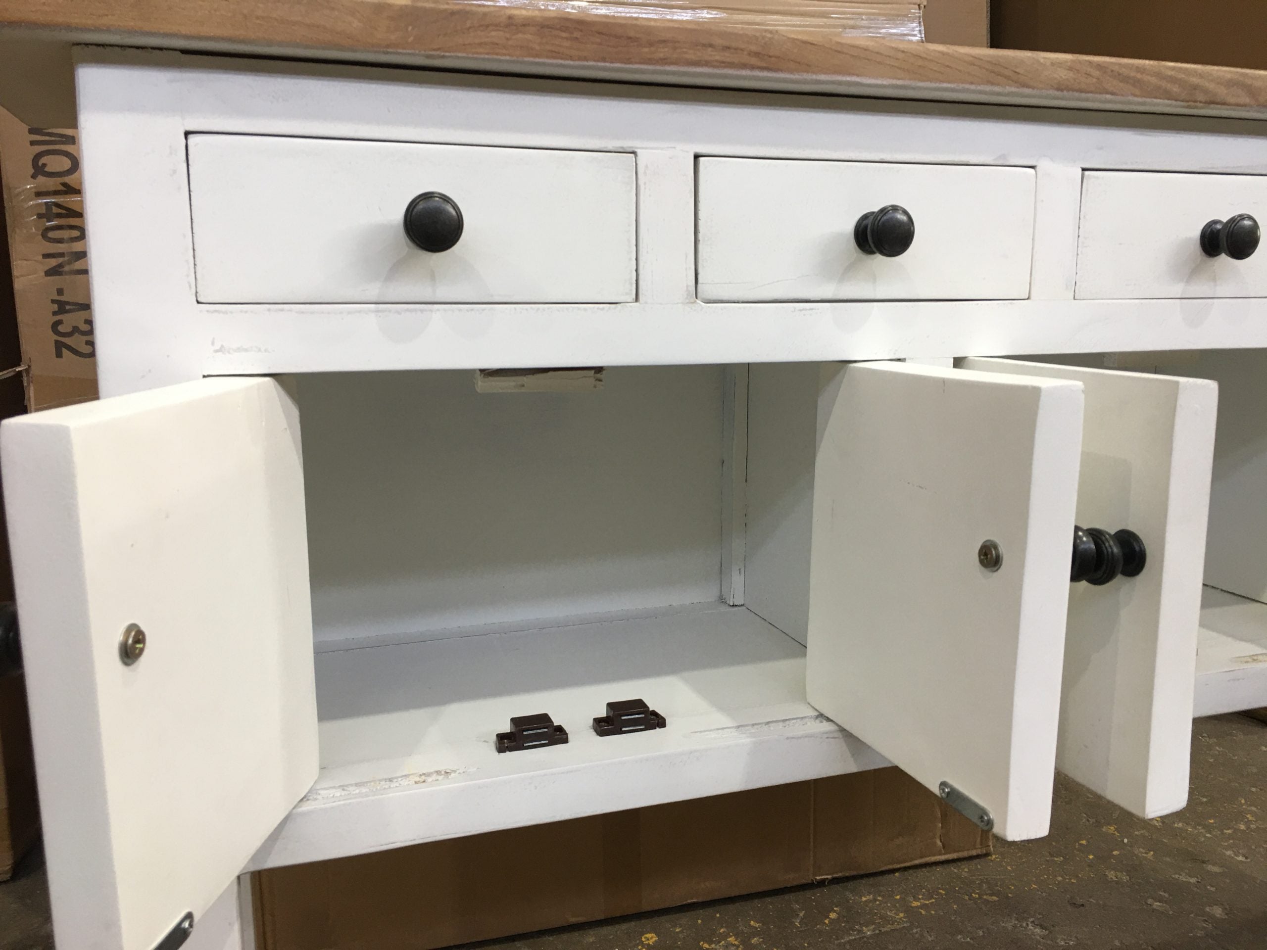 MF Rudolph Recycled Timber 5 Drawer 6 Door Hall Table