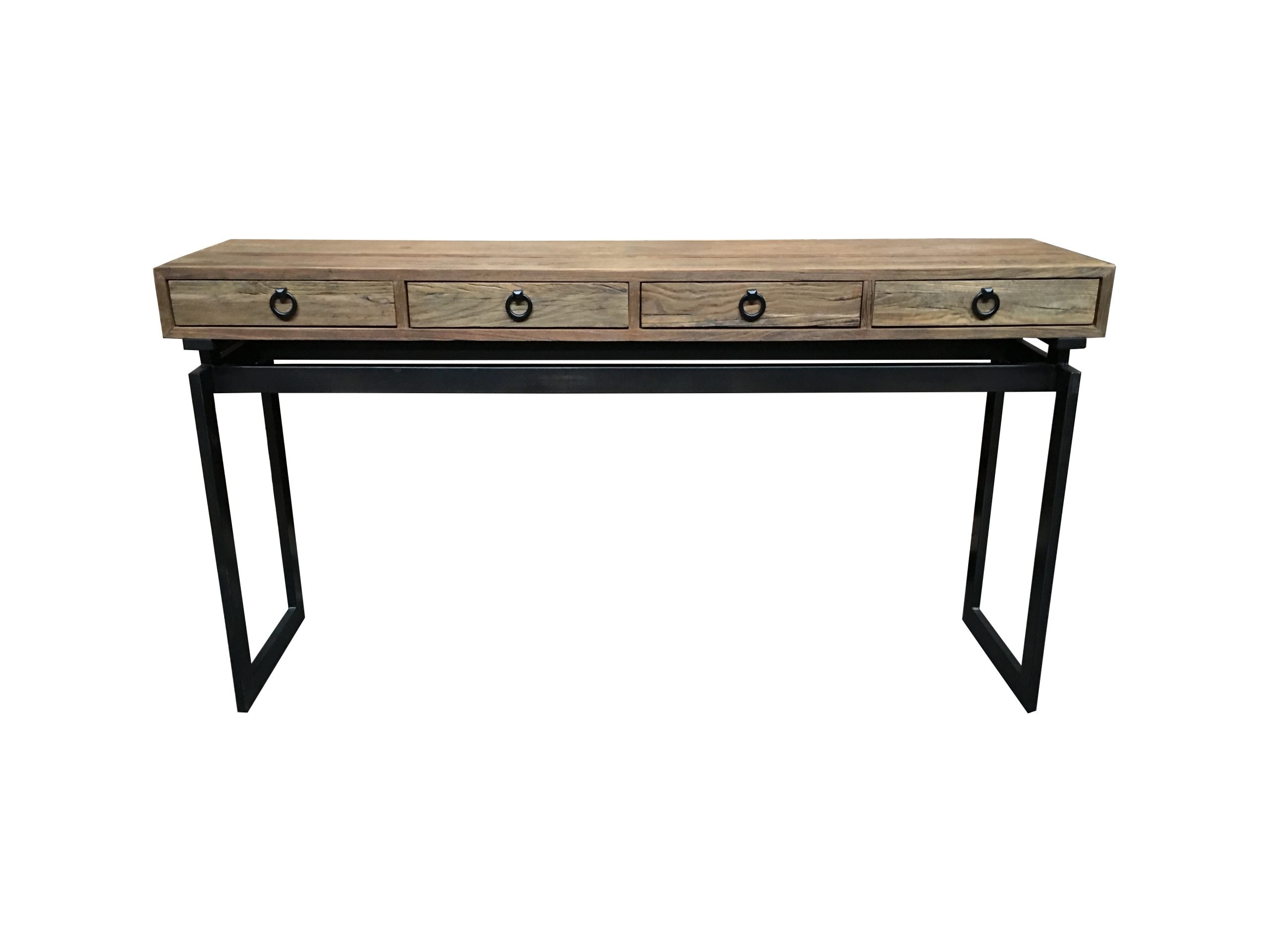 MF Torano Recycled Timber Top Metal Frame 4 Drawer Console Table