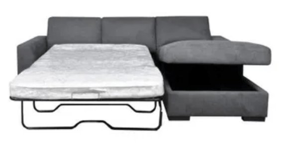 EL Jachal Fabric Upholstered 3 Seater Chaise with Sofa Bed