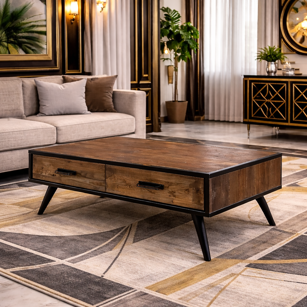 MF Rio Recycled Timber 4 Drawer Coffee Table
