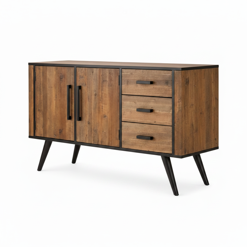 MF Rio Recycled Timber Metal Legs 2 Door 3 Drawer Sideboard