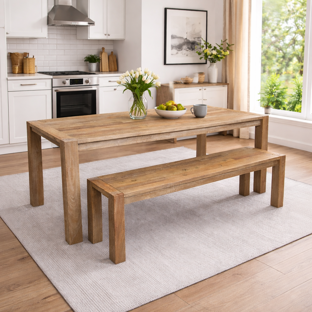 MF Madrid Recycled Elm Timber Dining Table