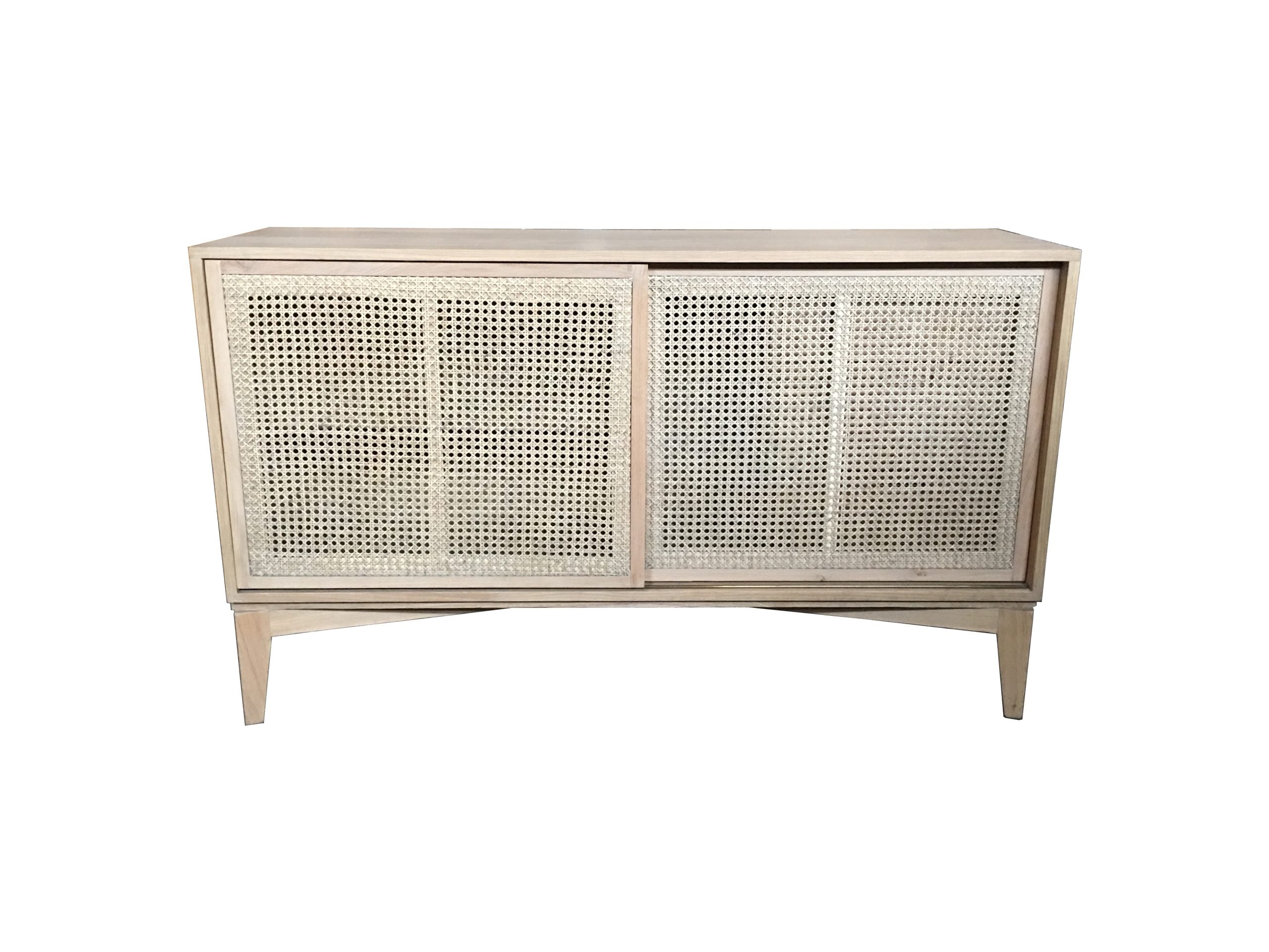 MF Bahamas Solid Oak Timber Rattan Sliding Door Buffet
