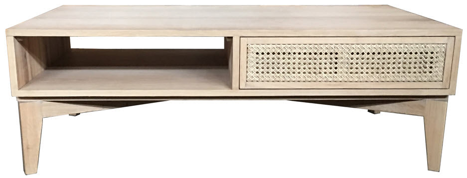 MF Bahamas Solid Oak Timber 2 Drawer Coffee Table