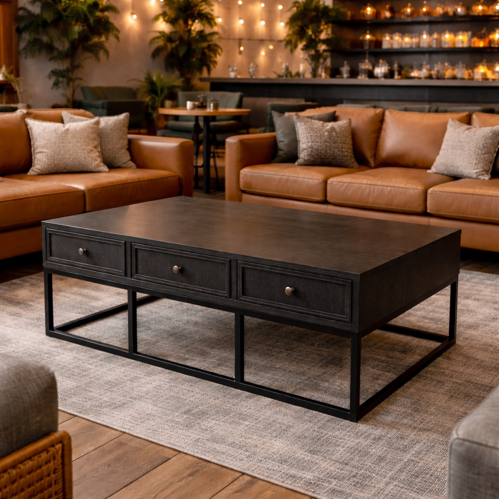 MF Tubetti Metal Base 6-Drawer Coffee Table