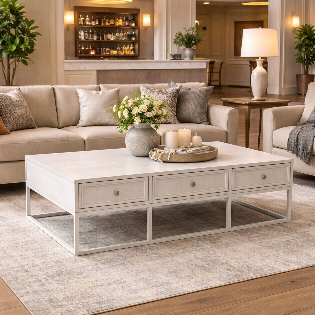 MF Tubetti Metal Base 6-Drawer Coffee Table