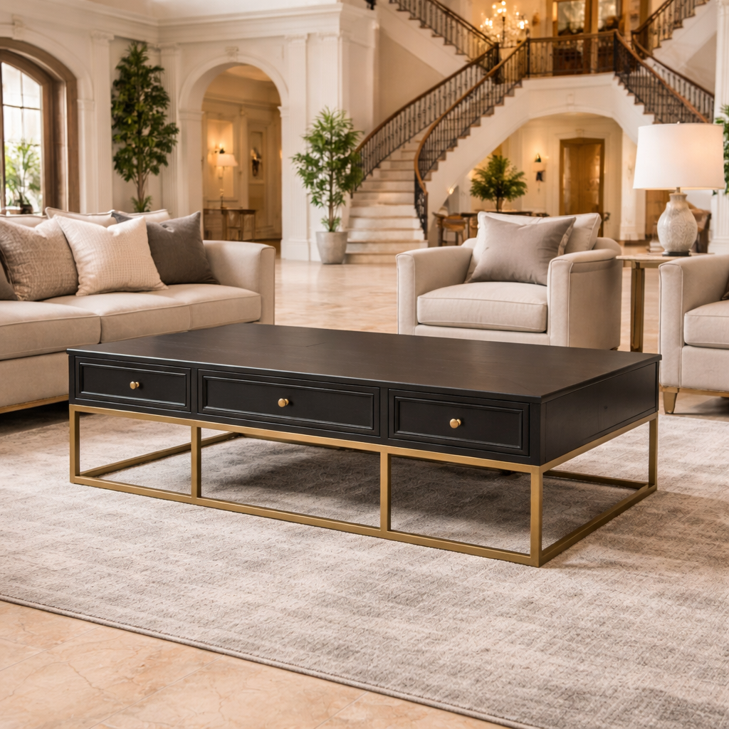 MF Tubetti Metal Base 6-Drawer Coffee Table