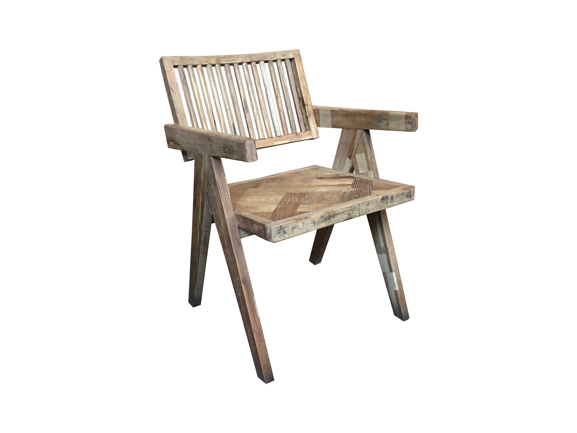 MF Morocco Carver Solid Timber Parquetry Seat Dining Chair