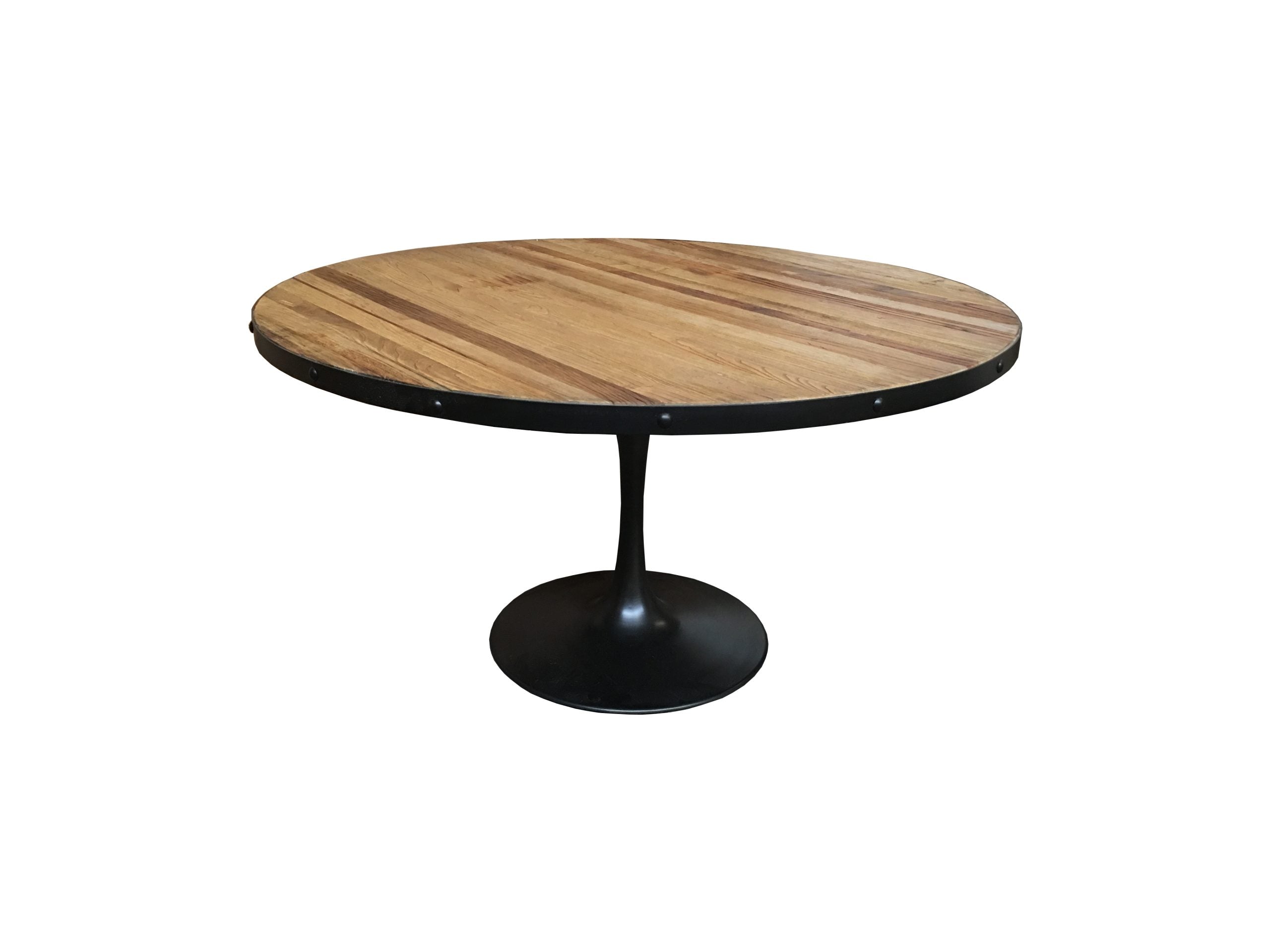MF Mason Timber Top Metal Base Round Dining Table