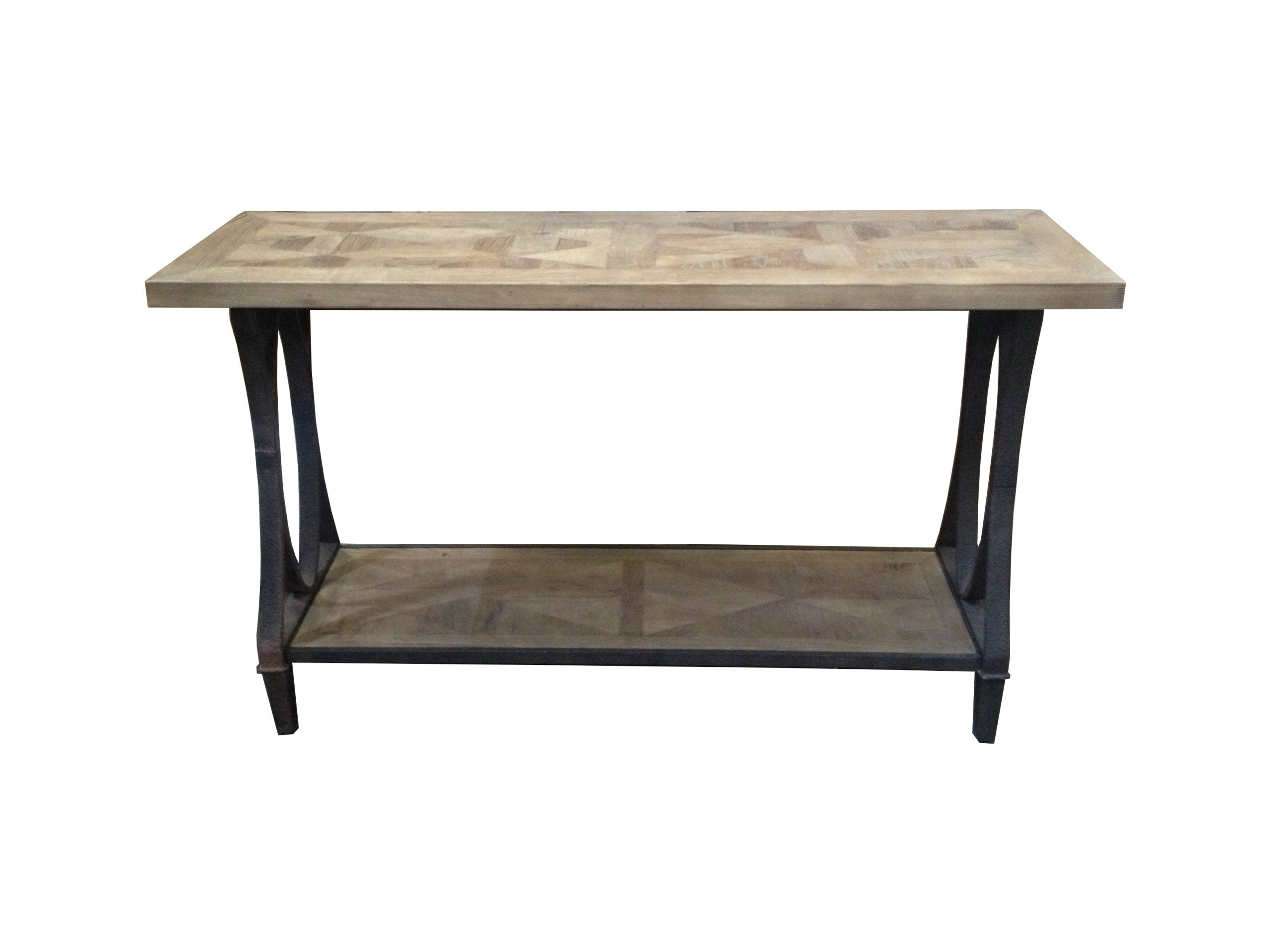 MF Bourke Recycled Elm Timber Hall Table with Shelf
