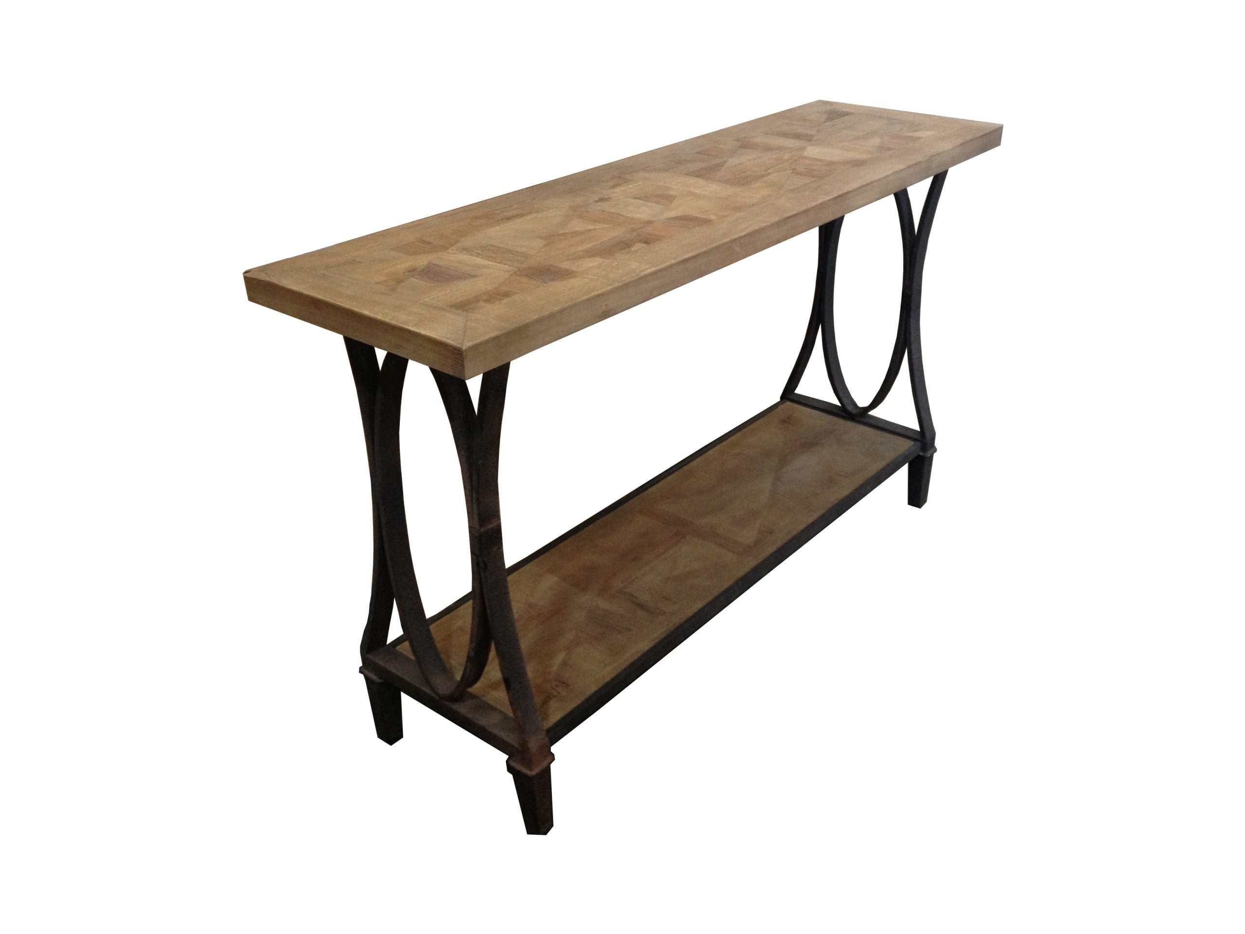 MF Bourke Recycled Elm Timber Hall Table with Shelf