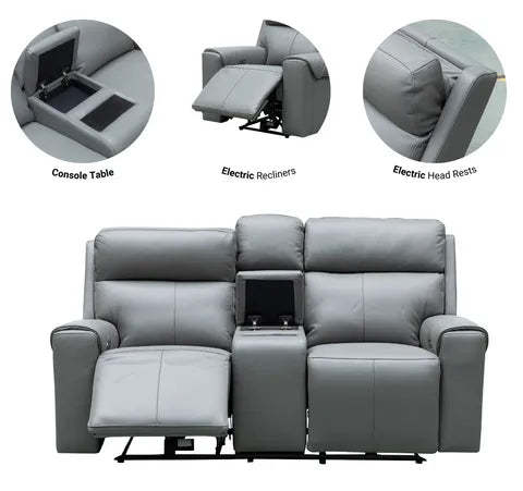 EL Jennitte 2 Seater Recliner Sofa Rhino Jet Black