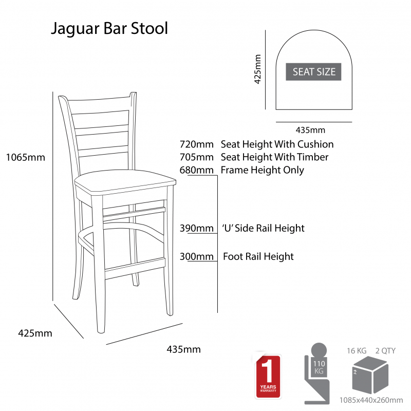 MA Jaguar Timber Bar Stool