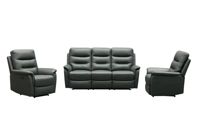 EL Familla Electric Recliners 3ER + 2 Single Seaters, Thunder and Ash