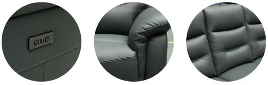 EL Familla Electric Recliners 3ER + 2 Single Seaters, Thunder and Ash