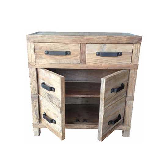 MF Recycled Elm Timber 2 Drawer 2 Door Cabinet