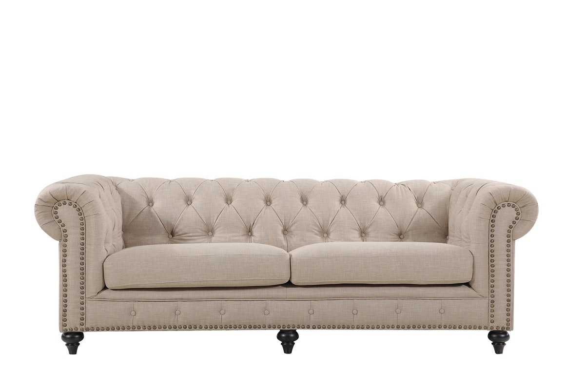BT Chesterfield Fabric Upholstered 3 Seater Sofa