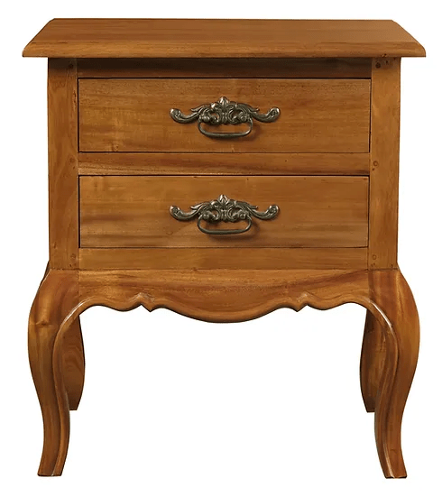 CT French Provincial Solid Timber 2 Drawer  Lamp Table