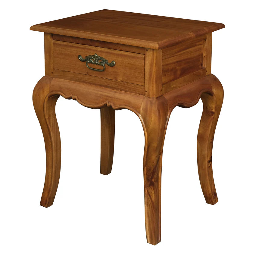 CT French Provincial Solid Timber 1 Drawer Lamp Table