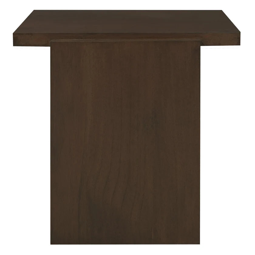 CT Hudson Block Solid Mahogany Timber Square Side Table