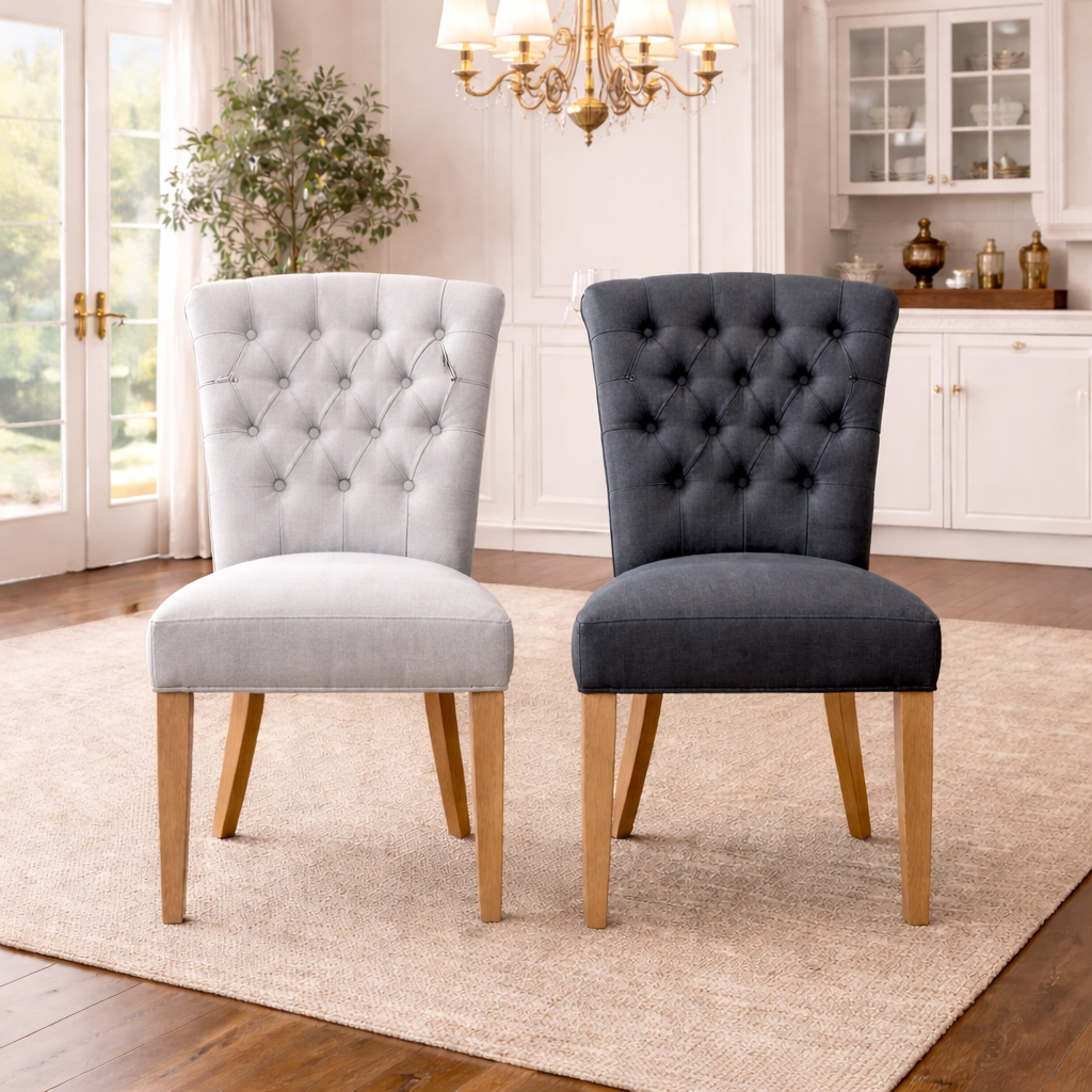 MF Dianne Fabric Upholstered Timber Leg Dining Chair