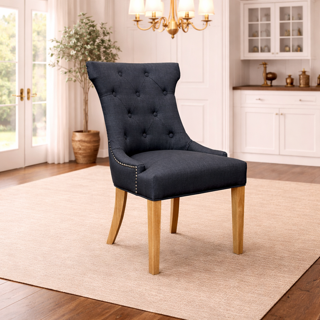 MF Carlos Fabric Upholstered Timber Legs Dining Chair