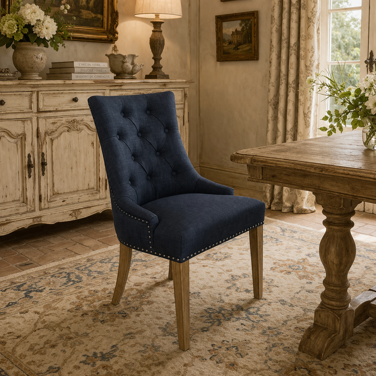 MF Monte Fabric Upholstered Timber Leg Dining Chair