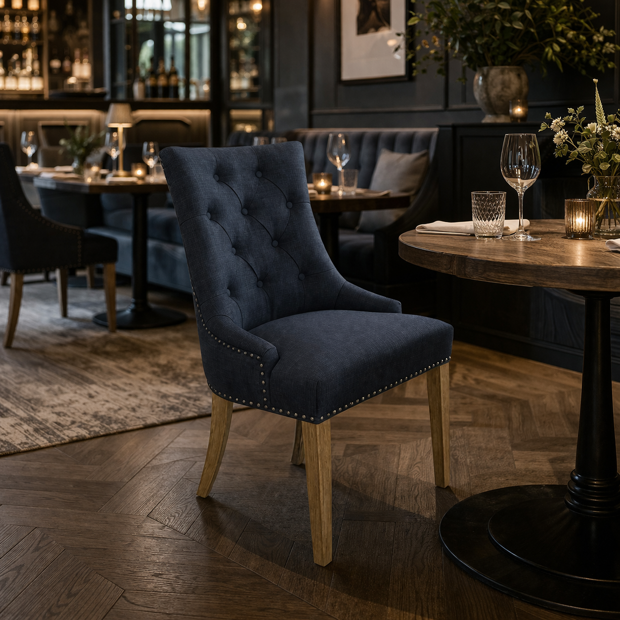 MF Monte Fabric Upholstered Timber Leg Dining Chair