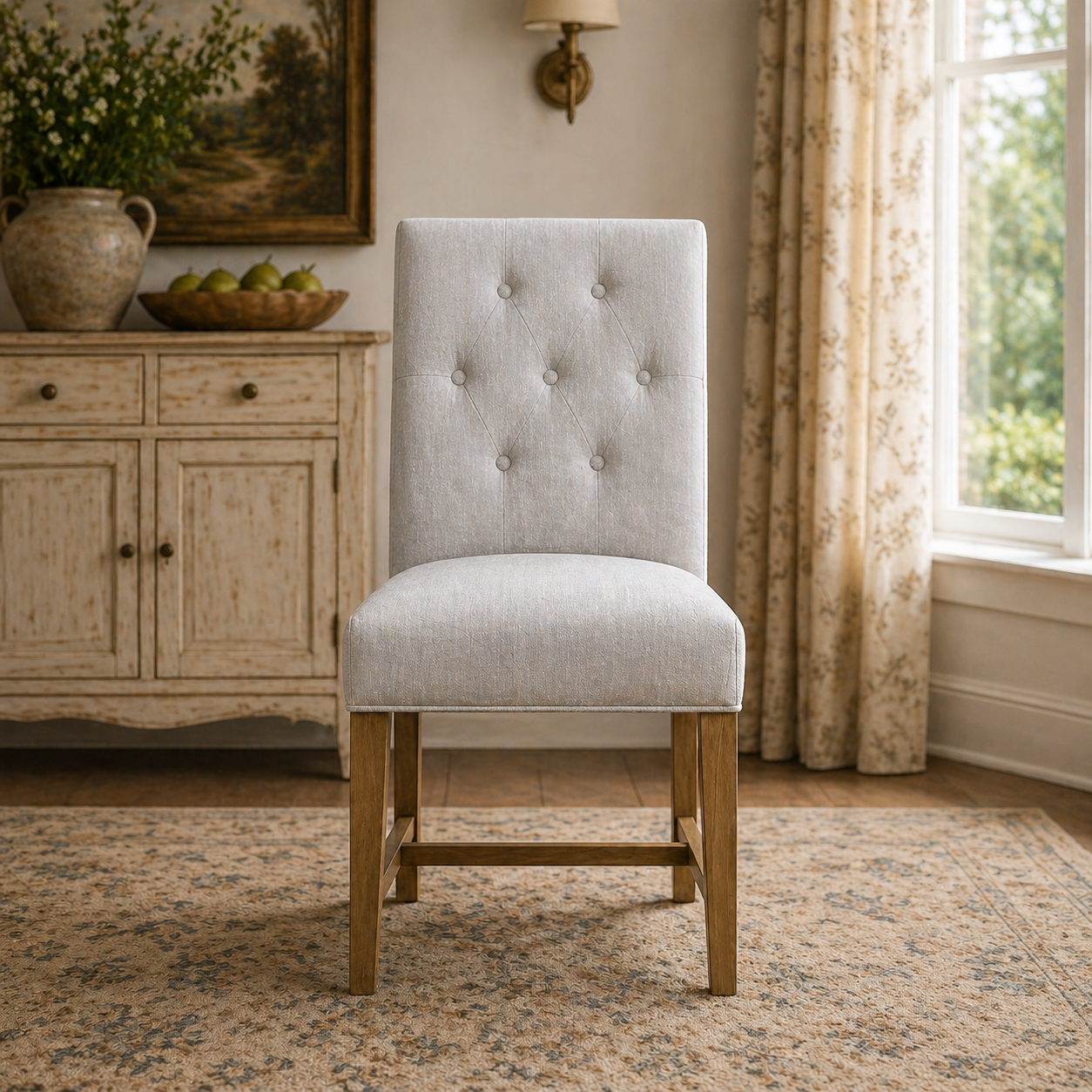 MF Diego Fabric Upholstered Timber Leg Dining Chair