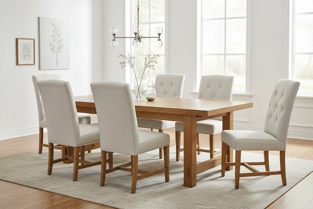 MF Diego Fabric Upholstered Timber Leg Dining Chair