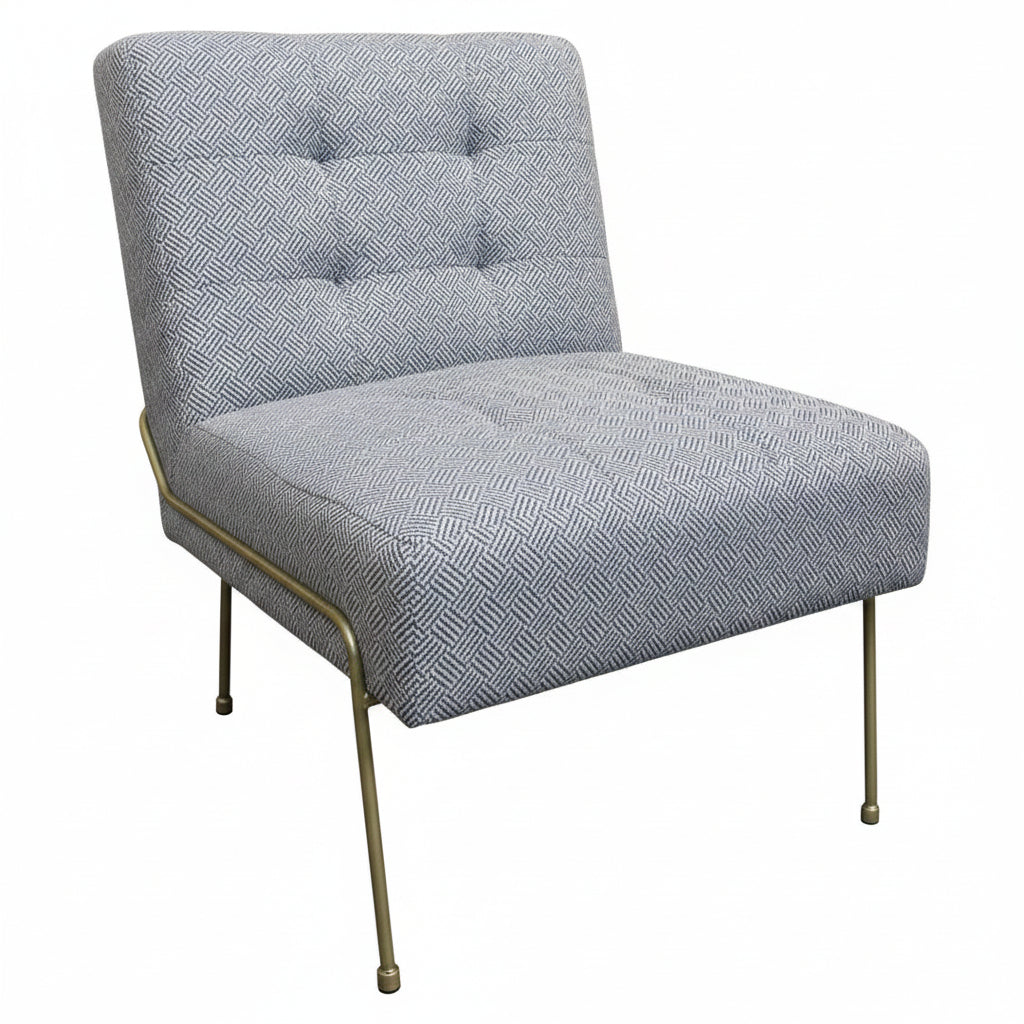 MF Marie Fabric Upholstered Metal Leg Lounge Chair