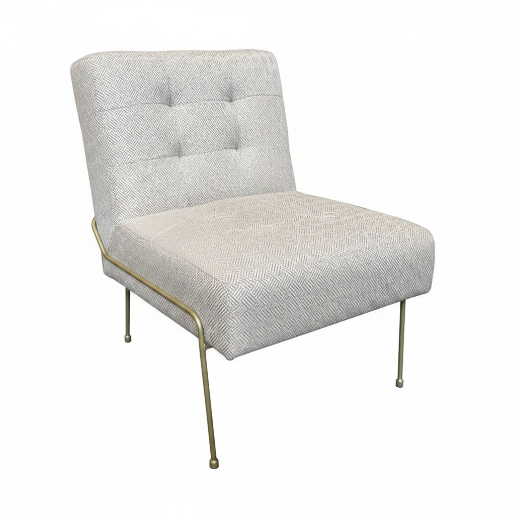 MF Marie Fabric Upholstered Metal Leg Lounge Chair