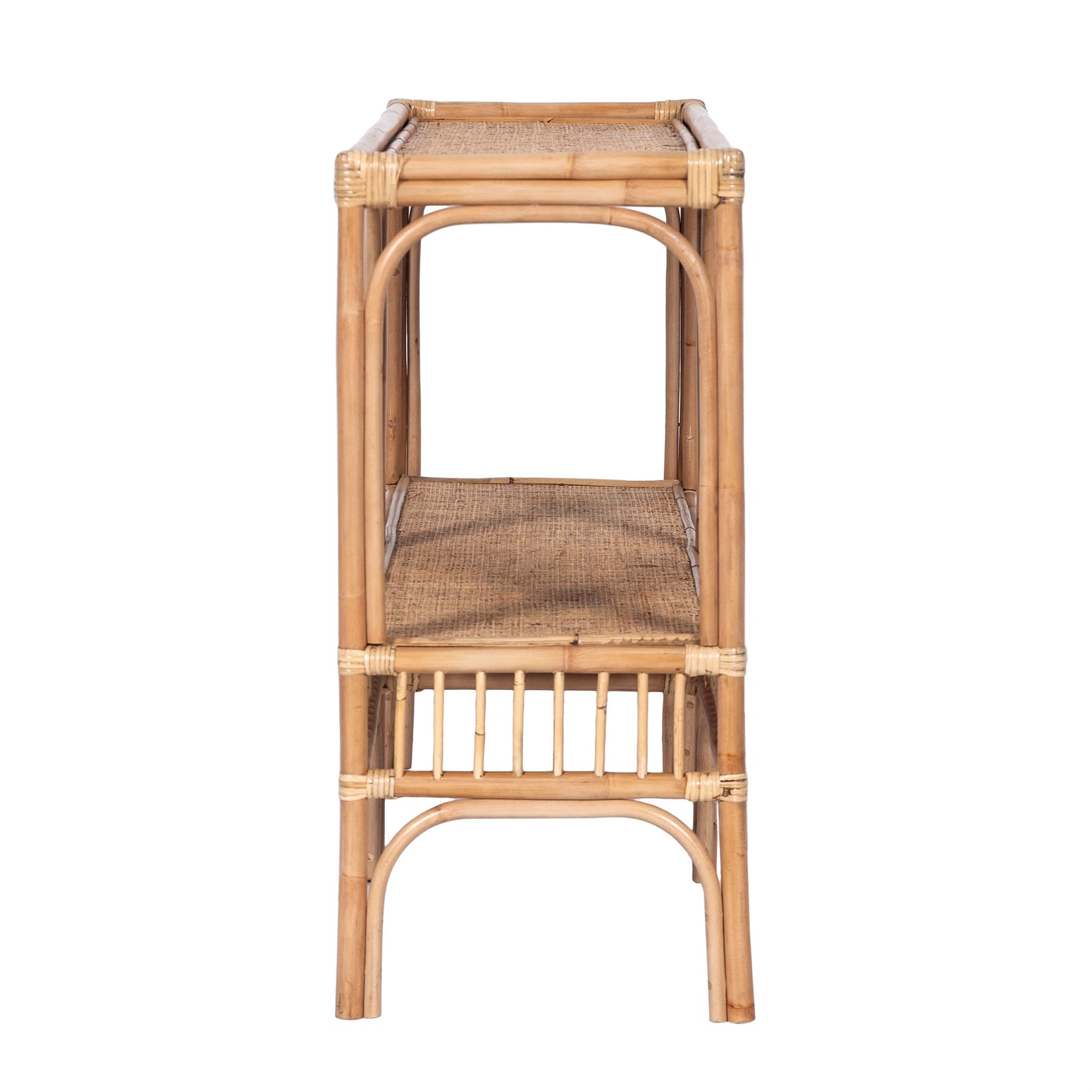 TJ Laguna Rattan Console Table with Shelf