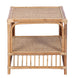 TJ Laguna Natural Rattan Square Side Table with Shelf