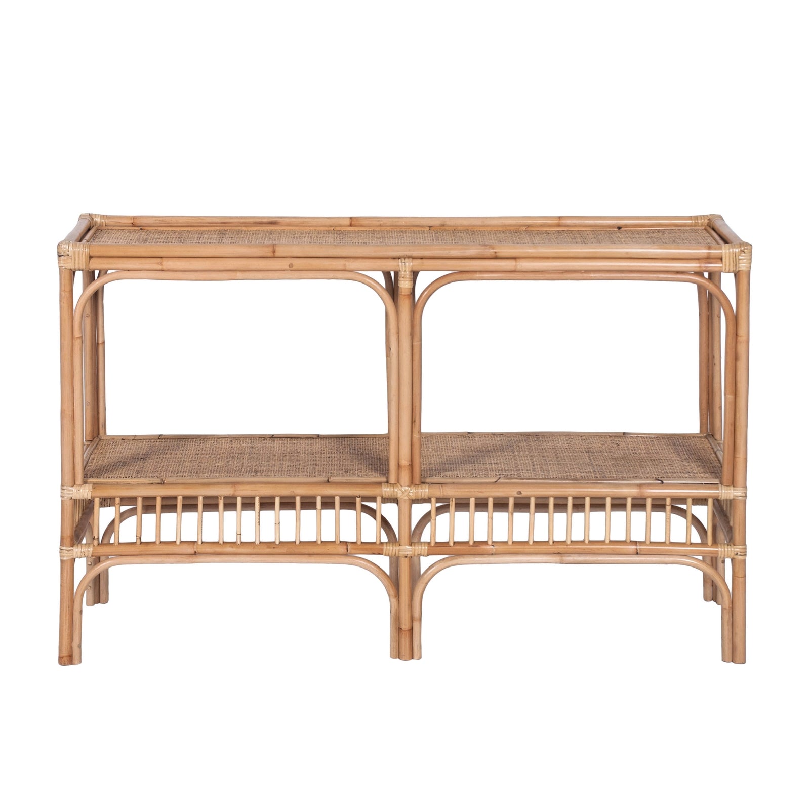 TJ Laguna Rattan Console Table with Shelf