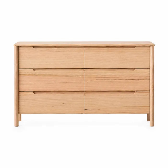 MD Laura Solid Timber 6 Drawer Low Chest of Drawers