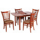 MA Lotus Solid Timber Extendable Dining Table with 4 Chair Set