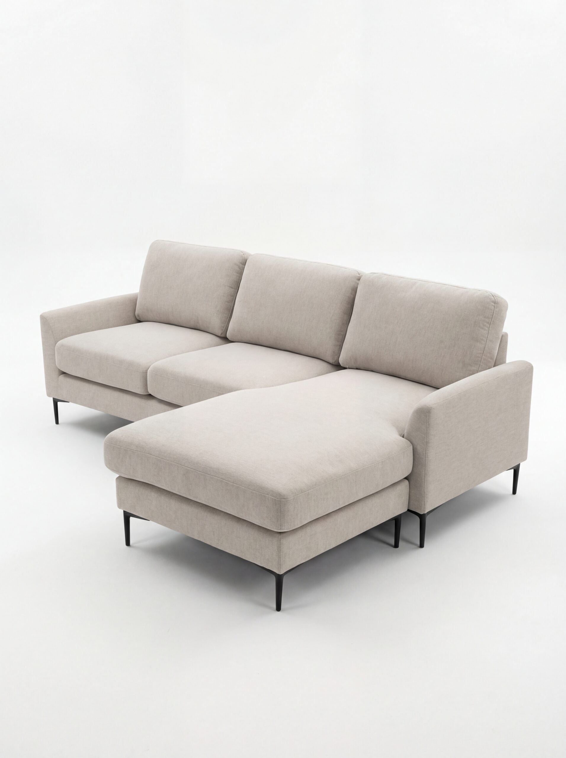 BT Luca Sofa with Reversible Chaise Fab Beige & Grey