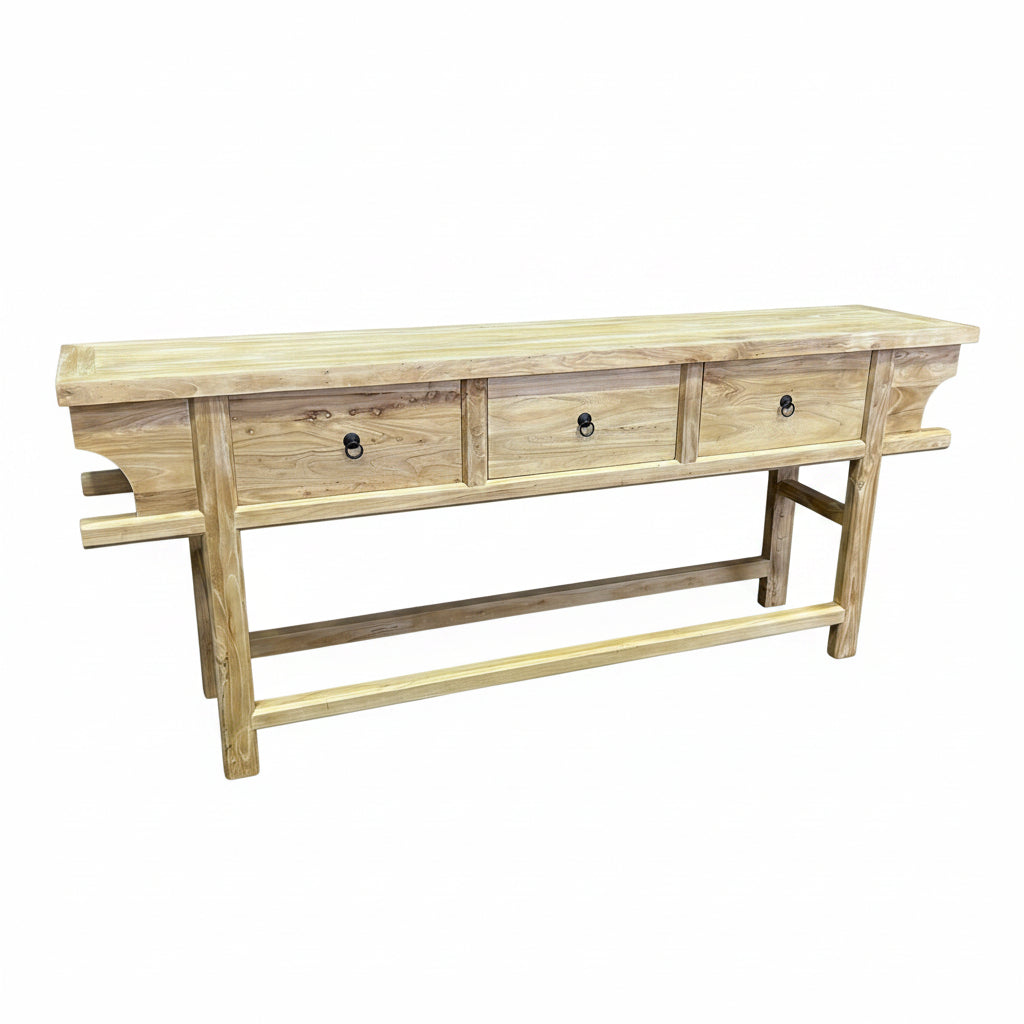 MF Chinese Antique Reproduction Dongbei 3-Drawer Hall Table