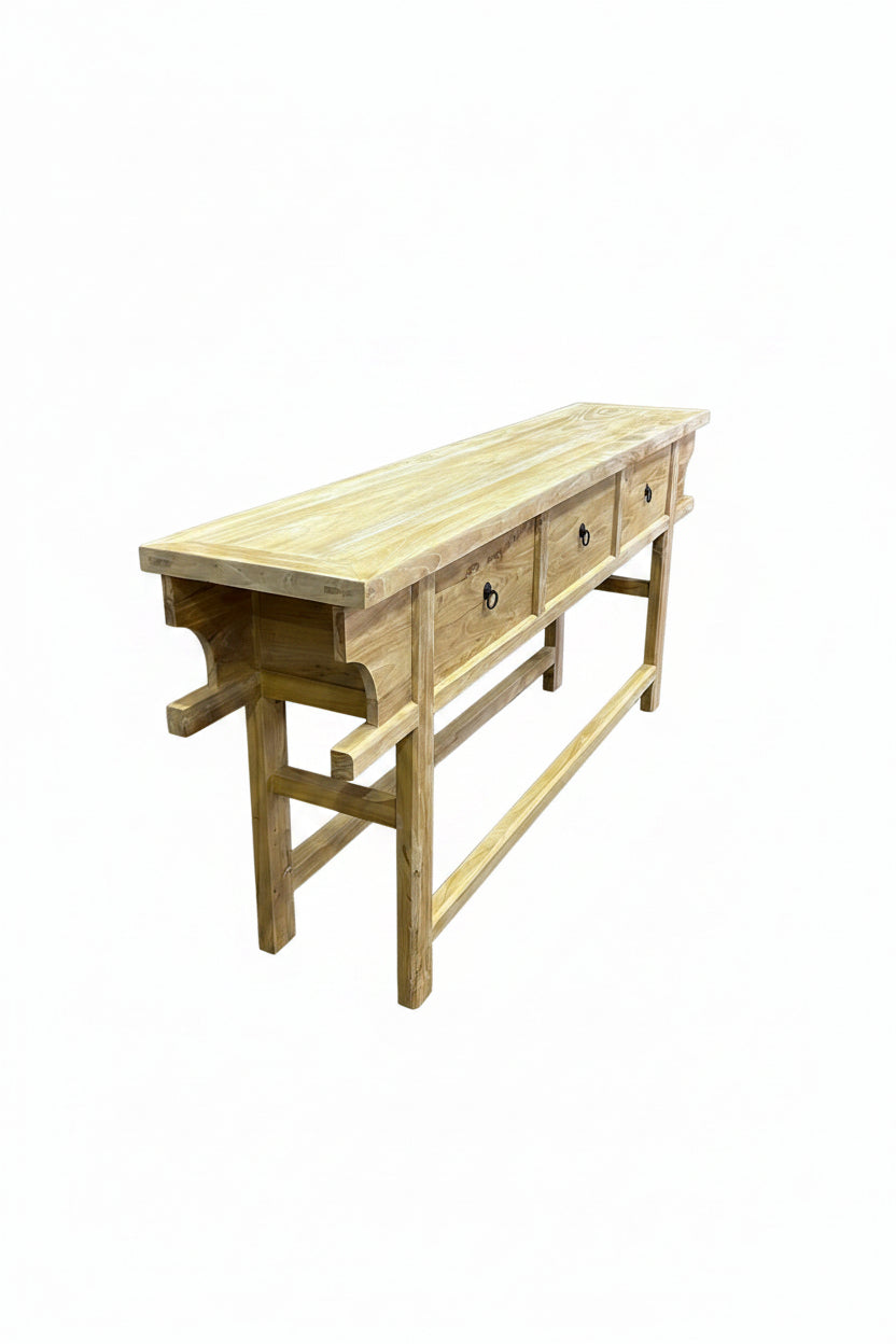 MF Chinese Antique Reproduction Dongbei 3-Drawer Hall Table