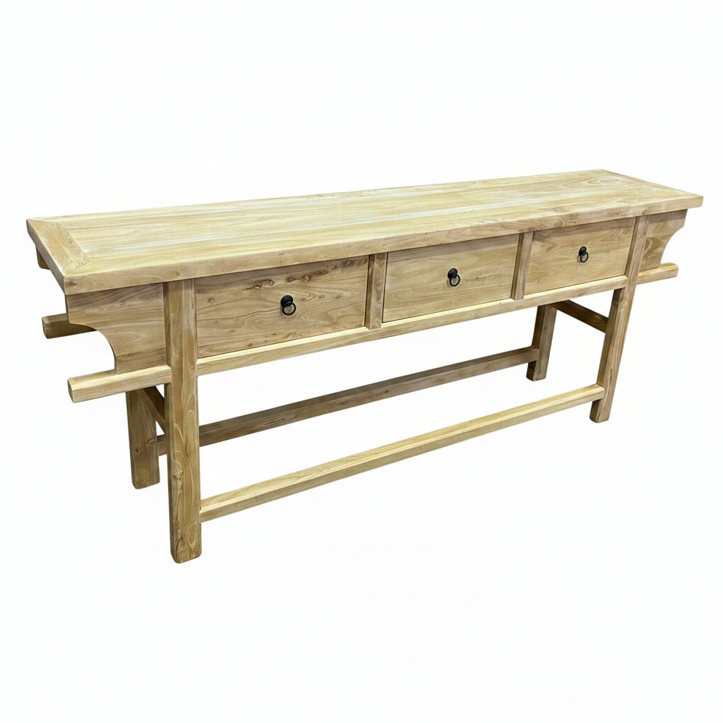 MF Chinese Antique Reproduction Dongbei 3-Drawer Hall Table