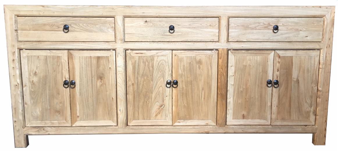 MF Chinese Antique Reproduction Recycled Timber 3 Drawer 6 Door Sideboard