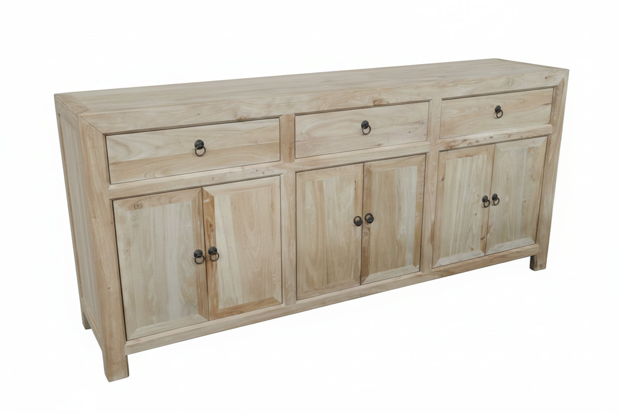 MF Chinese Antique Reproduction Recycled Timber 3 Drawer 6 Door Sideboard